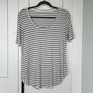 NWOT Maurices 24/7 Ivory/Black Striped Tee